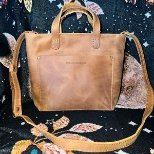 SOLD Portland Leather Goods WHEAT mini zip crossbody tote